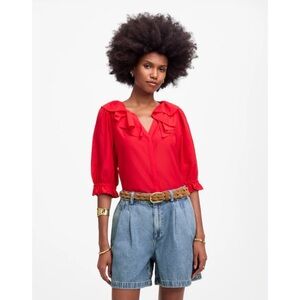 Madewell Pleated Trouser Short Robertson Wash Airy Denim 24